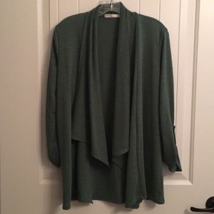 Open Cardigan Small Green FEMME 3/4 Slv polyester